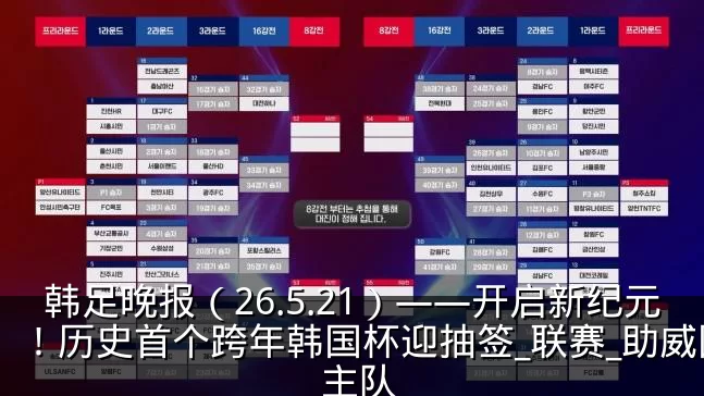 韩足晚报（26.5.21）——开启新纪元！历史首个跨年韩国杯迎抽签_联赛_助威团_主队